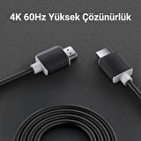 Juo 4K 60Hz 18Gbps HDR ARC HDCP Destekli HDMI 2.0 Kablo 3 Metre