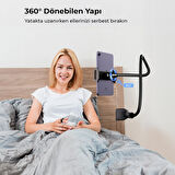 Juo 70 CM Akrobat Esnek Tablet ve Telefon Tutucu Stand Siyah