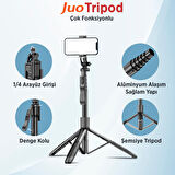 Juo JST40 Alüminyum Tripod Monopod Selfie Çubuğu Kumandalı Android iPhone GoPro Uyumlu