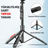 Juo JST40 Alüminyum Tripod Monopod Selfie Çubuğu Kumandalı Android iPhone GoPro Uyumlu