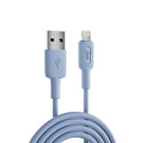Juo 12W 2.4A USB-A to Lightning iPhone iPad Silikon Hızlı Şarj ve Data Kablosu Mavi 1 Metre