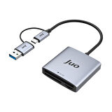 Juo USB 3.2 ve Type-C 3'ü 1 Arada SD / CF / TF Micro SD Hafıza Kart Okuyucu