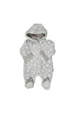 Unisex Bebek Gri Kapüşonlu Kadife Tulumu 70093