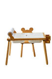 Ahşap Duyusal Çocuk Aktivite Masası+1 Sandalye Seti (Rulo Kağıt Hediyeli)