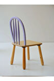 Ahşap Macaron Sandalye( Lila)