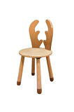 Wood & Joy Doğal Ahşap Renkli Çocuk Sandalye Geyik