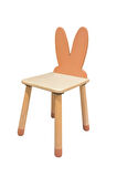 Wood & Joy Doğal Ahşap Renkli Çocuk Sandalye Tavşan