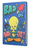 Tweety Sert Kapak Butik Defter Bad Puddy Tat Mavi