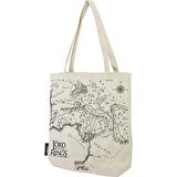 Mabbels Lisanslı The Lord Of The Rings Orta Dünya Haritası Bez Çanta Gabardin Krem