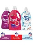 Perwoll Sıvı Çamaşır Deterjanı Renkli 2.97 L + Çiçek Cazibesi2.7 L + Vernel Max Hindistan Cevizi 1440 ML