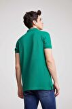 Ds Damat Regular Fit Yeşil Pike Dokulu %100 Pamuk Kıvrılmaz Polo Yaka Nakışlı T-Shirt 4HC14ORT51000 4HC14ORT51000
