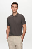 Ds Damat Regular Fit Antrasit %100 Pamuk Polo Yaka T-shirt