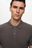 Ds Damat Regular Fit Antrasit %100 Pamuk Polo Yaka T-shirt