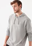 Mavi Logo Baskılı Kapüşonlu Gri Sweatshirt 065606-28387