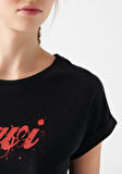 Mavi Logo Baskılı Siyah Tişört 166422-900