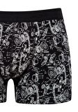 Mavi Desenli Siyah Boxer 092070-900