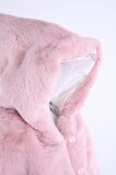 Babyhola Kız Bebek Çocuk Pamuk Astarlı Külah Kapüşonlu Peluş Kaban Kışlık 13622