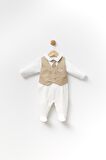 Babyhola Yelekli Kravatlı Erkek Bebek Patikli Tulum 13852