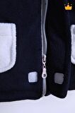 Babyhola 2.5 Tog Panda Kulaklı Kapşonlu Pamuk Astar Bebek Çocuk Polar Kaban 14140