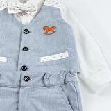 Babydola 1-5 Yaş Papyon Yelek Gömlek Pantolon Bayramlık Çocuk Takım Elbise 4'lü Set 15054