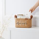 OCEAN HOME Love Baskılı Dikdörtgen Jüt Sepet //24x17x14