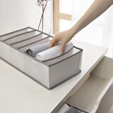 OCEAN HOME 3'lü Set Gri Çizgili Bölmeli Çekmece İçi Düzenleyici