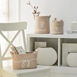 Ocean Home Bej Believe Baskılı  Sepet //20x20