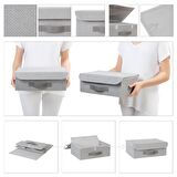 OCEAN HOME Gri Jüt Kapaklı Kutu // 30x23x11