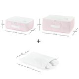 OCEAN HOME 3'lü Pembe Desenli Kumaş Bavul İçi Organizer Set 