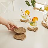 Ocean Home 4'lü Jüt Halat Bardak Altlığı