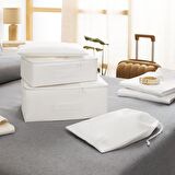 Ocean Home 4'lü Beyaz Bavul İçi Organizer Set