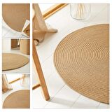 Ocean Home Naturel Jüt  Halı Kilim 80 Cm Çap