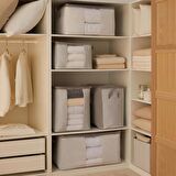 Ocean Home 2'li Pvc Pencereli Stuff&Things Gri Çizgili Hurç Set 