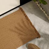 Ocean Home Saçaklı Jüt Halat Çok Amaçlı Dekoratif  İç Dış Kapı Önü Paspası 74x50 cm çap