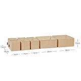 Ocean Home Textile 6'lı Jüt Keten Kumaş Çekmece İçi Düzenleyici Kutu 2 Adet 28 x 28 x 13 / 2 Adet 28 x 13 x 13 / 2 Adet 14 x 14 x 13 cm