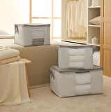 Ocean Home 3'lü Pvc Pencereli Stuff&Things Gri Çizgili Hurç Set 