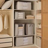 Ocean Home 3'lü Pvc Pencereli Stuff&Things Gri Çizgili Hurç Set 