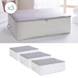 Ocean Home 3 Adet Büyük Boy Stuff&Things Gri Baza Altı Hurç Set