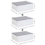 Ocean Home 3 Adet Büyük Boy Stuff&Things Gri Baza Altı Hurç Set