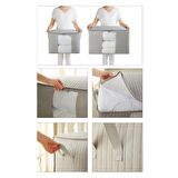 3'lü Pvc Pencereli Gri Renk Kapitone Hurç Set