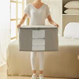 Ocean Home 3'lü Pvc Pencereli Gri Renk Kapitone Hurç Set