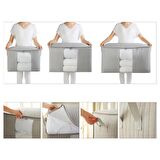 Ocean Home 3'lü Pvc Pencereli Gri Renk Kapitone Hurç Set