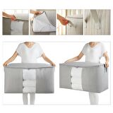 2'li Mega Boy Pvc Pencereli Gri Renk Kapitone Hurç Set 75 x 40 x 40 cm