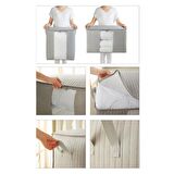 2'li Pvc Pencereli Gri Renk Kapitone Hurç Set 1 Adet 45 x 30 x 50 / 1 Adet 60 x 43 x 35 cm