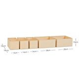 6'lı Bej Balıksırtı Çekmece İçi Düzenleyici Kutu 2 Adet 28 x 28 x 13 / 2 Adet 28 x 13 x 13 / 2 Adet 14 x 14 x 13 cm