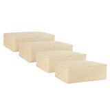 4'lü Bej Balıksırtı Baza Altı Hurç Set 2 Adet 62 x 46 x 22 / 2 Adet 74 x 46 x 22 cm