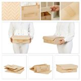 Bej Balıksırtı Kapaklı Kutu 30 x 23 x 11 cm