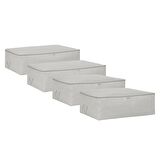 4'lü Gri Balıksırtı Baza Altı Hurç Set 2 Adet 62 x 46 x 22 / 2 Adet 74 x 46 x 22 cm