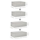 4'lü Gri Balıksırtı Baza Altı Hurç Set 2 Adet 62 x 46 x 22 / 2 Adet 74 x 46 x 22 cm