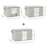 Ocean Home Textile 3'lü Pvc Pencereli Gri Balıksırtı Hurç Set